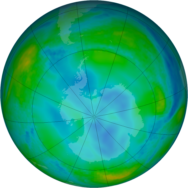 Antarctic ozone map for 10 June 2003